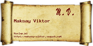 Maksay Viktor névjegykártya