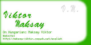 viktor maksay business card